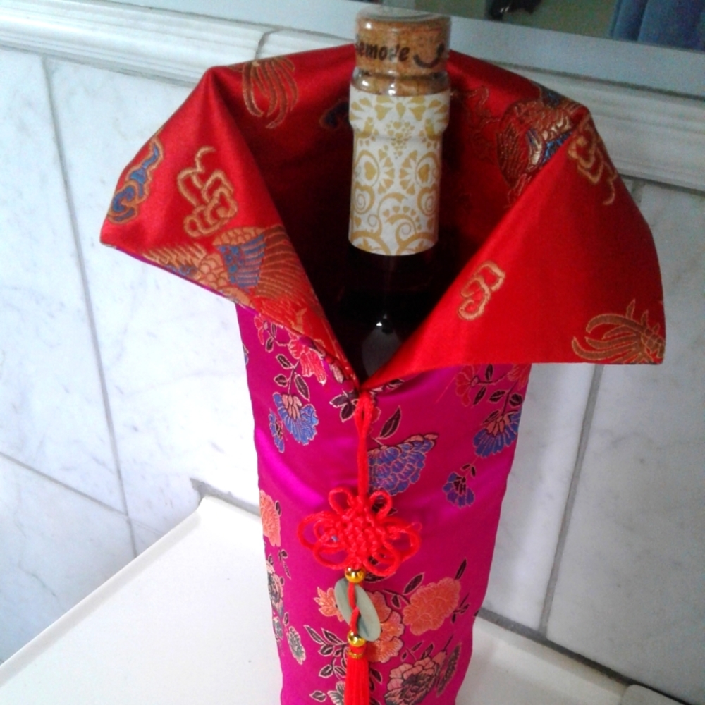 Chinese Brocade wine bottle gift bag